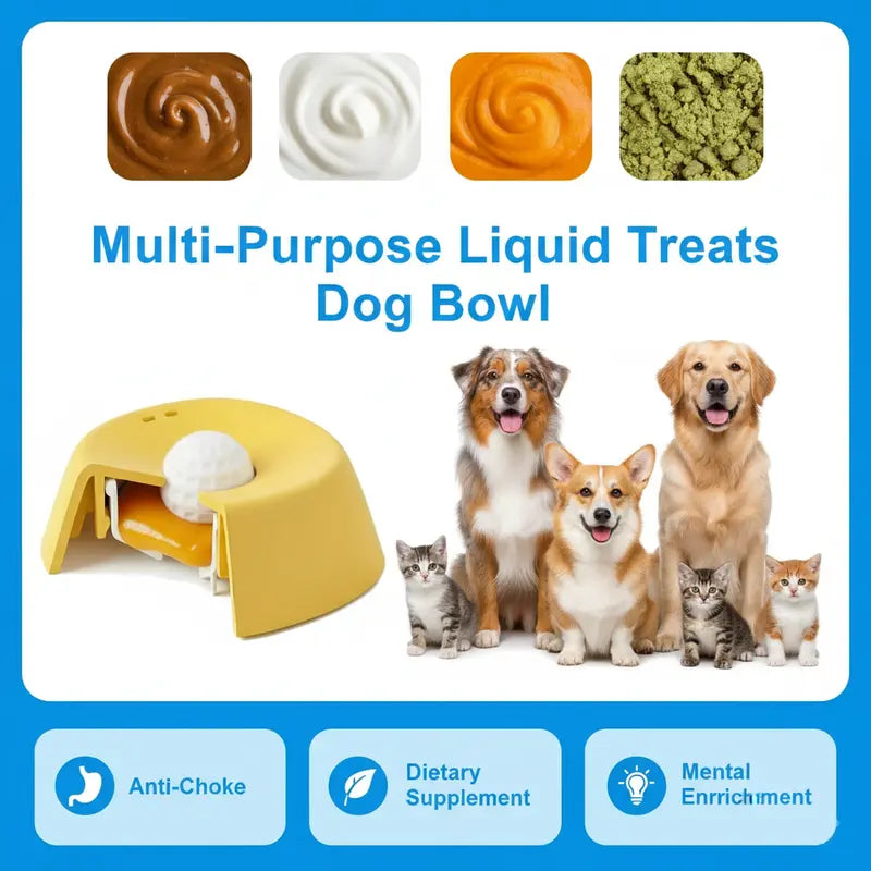 Dog Lick Bowl & Slow Feeder - Interactive Liquid Treat Dispenser, Anti-Spill Lick Tray