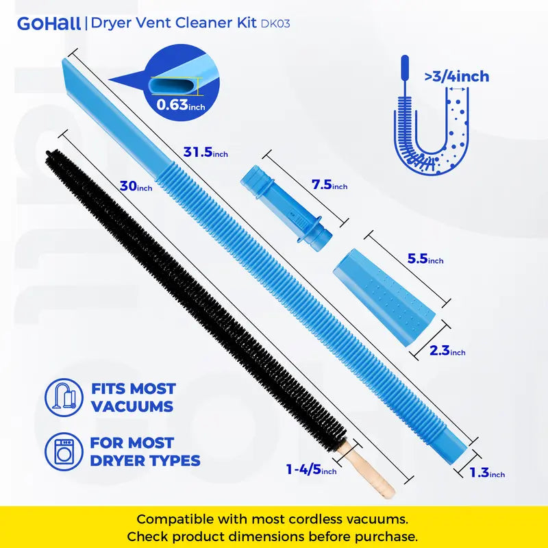 Dryer Vent Cleaner Kit 2 Pieces Vacuum Hose Attachment