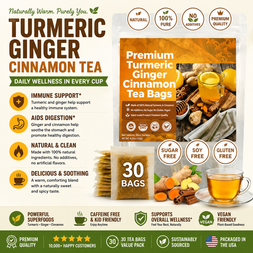 Premium Turmeric Cinnamon Tea – 100% Natural