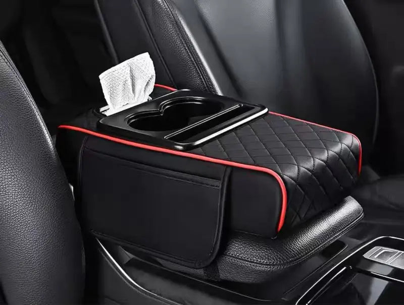 Elite-Car Center Console Armrest Pad, Multifunctional 4 in 1 Pad for Car Armrest Box