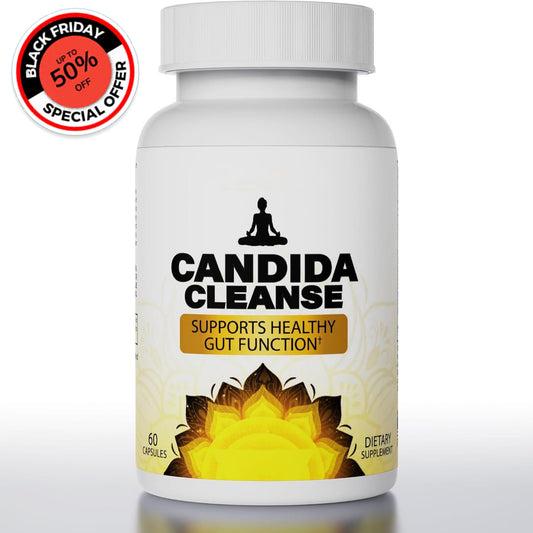 🔥【Black Friday Sale】Candida Cleanse - Gut & Colon Support (60 Capsules) - for Men & Women - Natural Herbs for Intestinal Detox