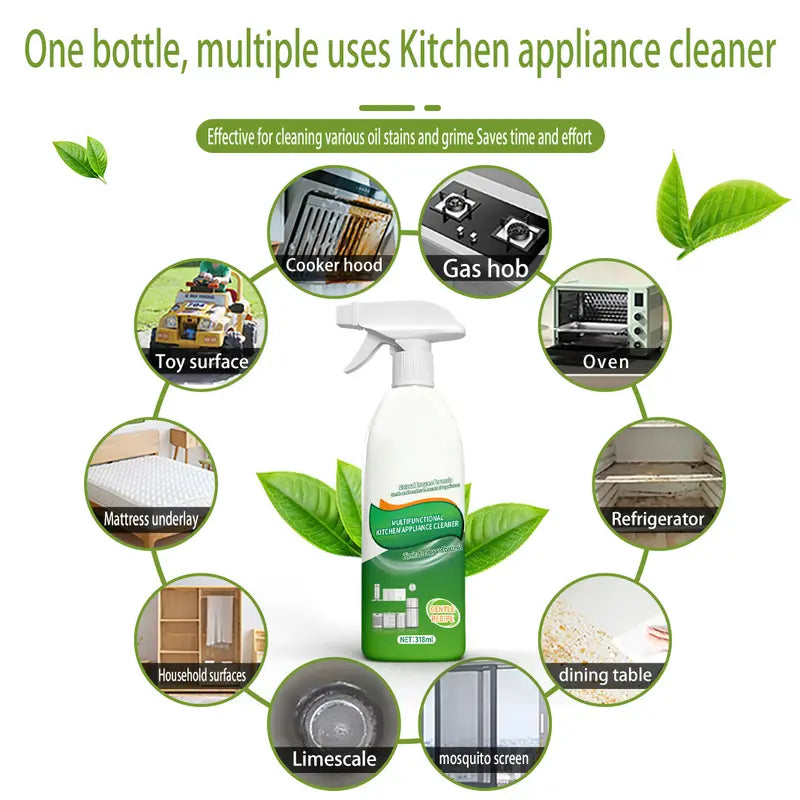 Natural Enzyme Formula Kitchen Cleaning Spray - Fast-Acting Household Grease