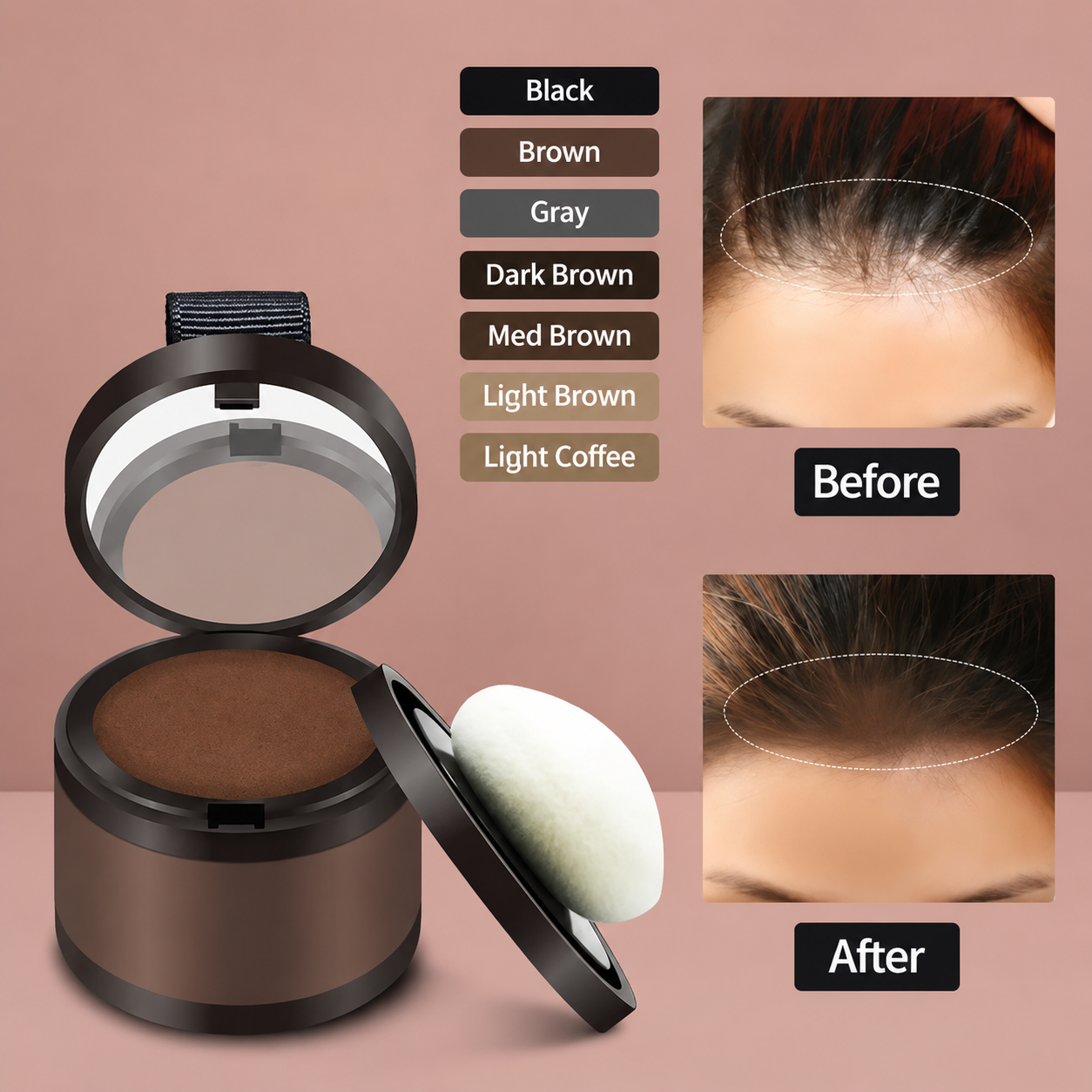 Hairline Powder - Root Touch Up Hair Color for Gray Coverage