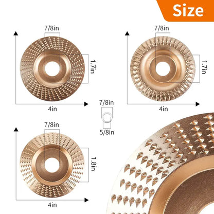 Wood Carving Disc Set for Angle Grinder 3Pcs SummerVibes
